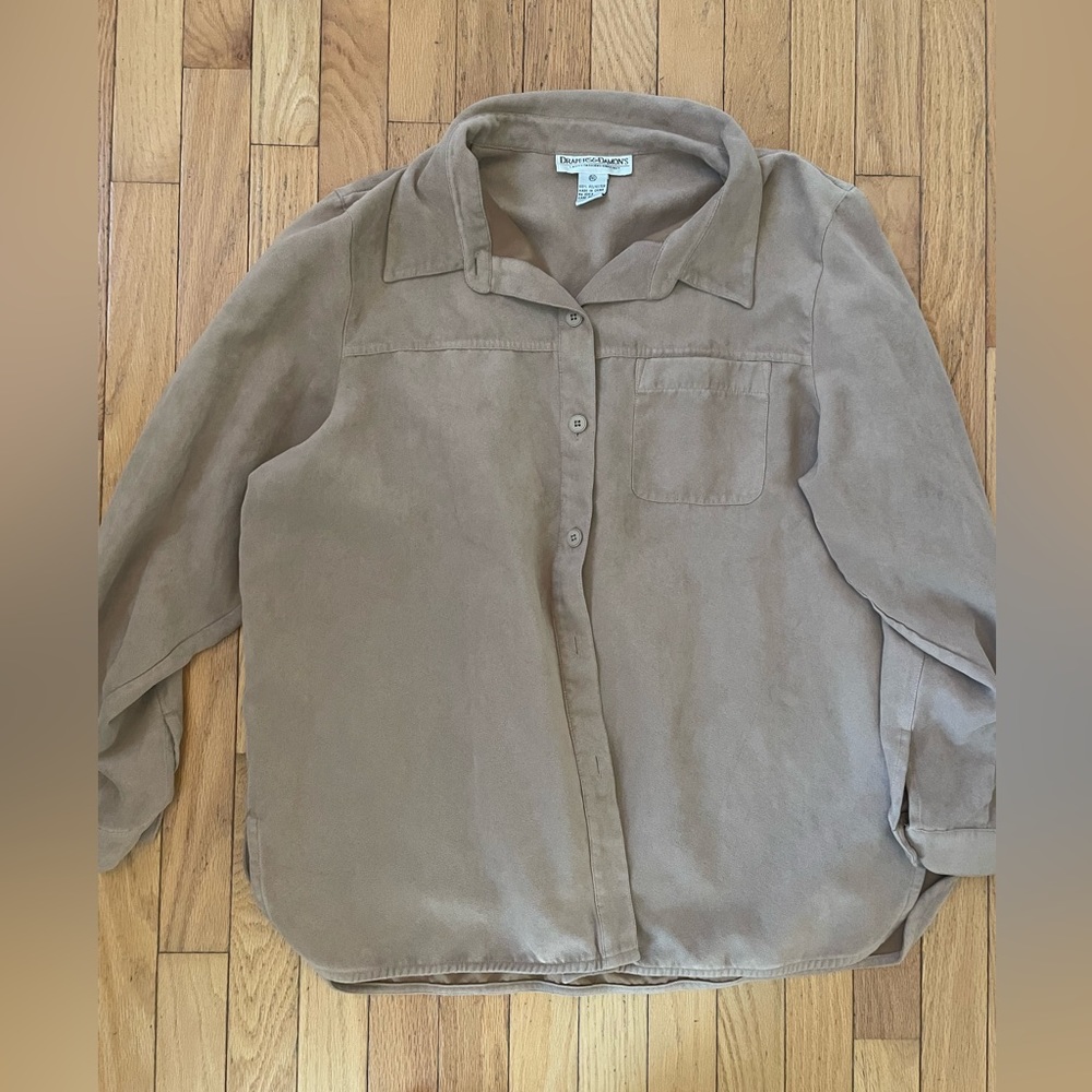Draper's & Damon's tan shacket‎ top XL
